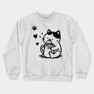 eating cat Crewneck Sweatshirt